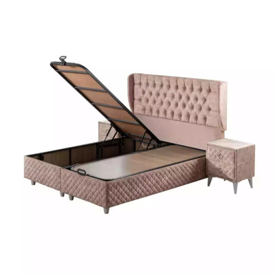 Bed Hotelbed 160x200cm incl. Matras Bedframe Design Soft Bedstead