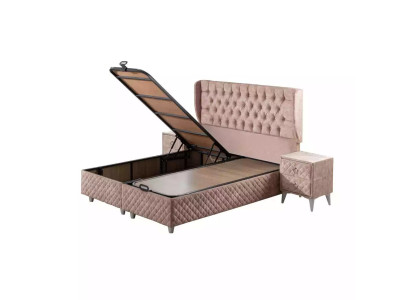Bed Hotelbed 160x200cm incl. Matras Bedframe Design Soft Bedstead