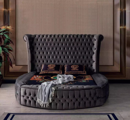 Bed Chesterfield Upholstered Bed Luxury Bedroom Design Beds Textile Velvet New