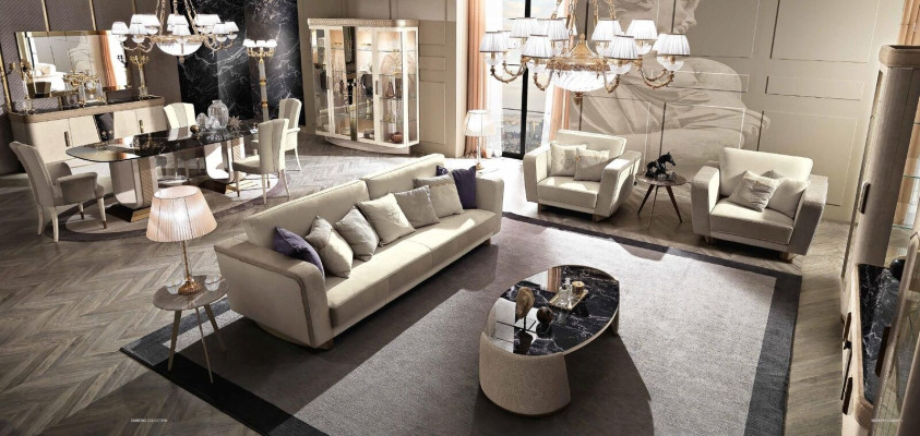 Bankstel 3+2 zits set Design Banken Beklede Luxe Bankstellen Relax Moderne Nieuw