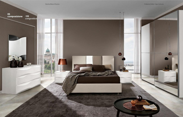 Garnituur Set 6-delig Slaapkamer Bed Nachtkastje Dressoir Spiegel Kledingkast