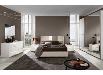 Garnituur Set 6-delig Slaapkamer Bed Nachtkastje Dressoir Spiegel Kledingkast