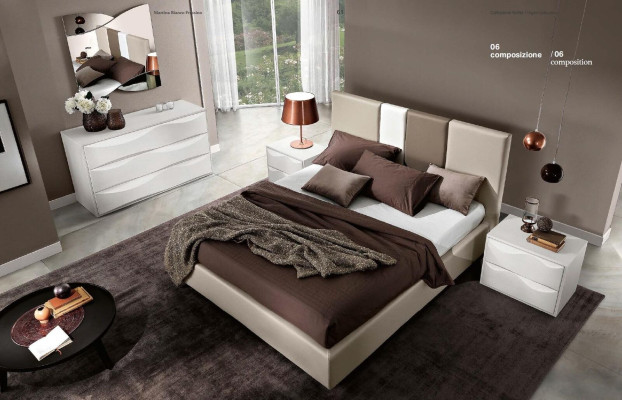 Garnituur Set 6-delig Slaapkamer Bed Nachtkastje Dressoir Spiegel Kledingkast