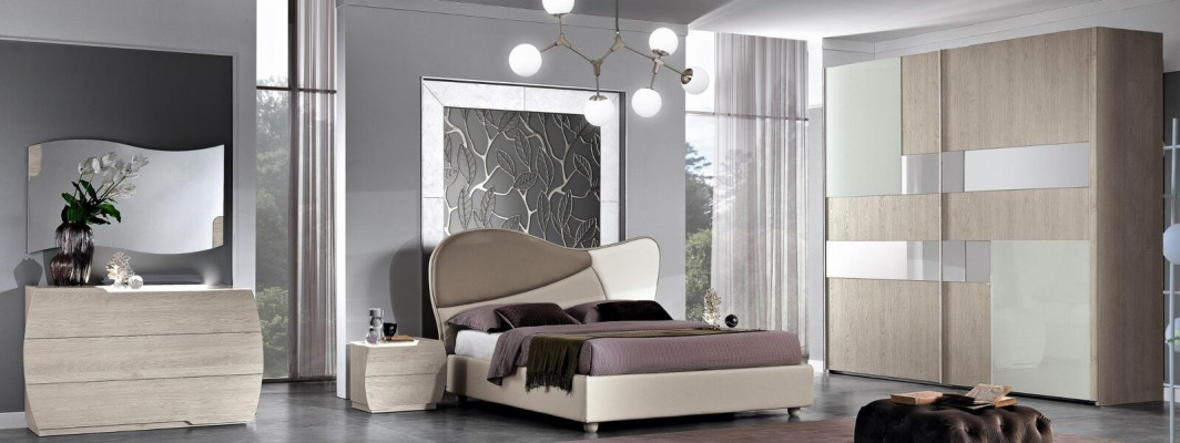 Slaapkamer complete set Koninklijk Modern Bed Kledingkast Nachtkastje 5-delig