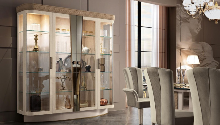Vitrines woonkamer kasten dressoir kast klassieke vitrinerek glas nieuw