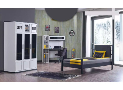 Kinderkamer Slaapkamer Meubels Complete kamer Jeugdkamer Zwart Wit 3-delig.