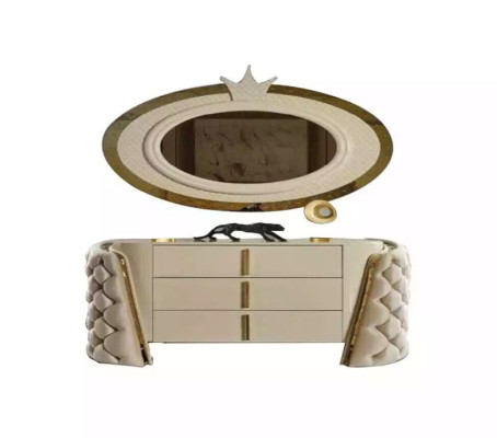 Make-up tafel Spiegel Luxe console dressoir Slaapkamer Hout Modern design