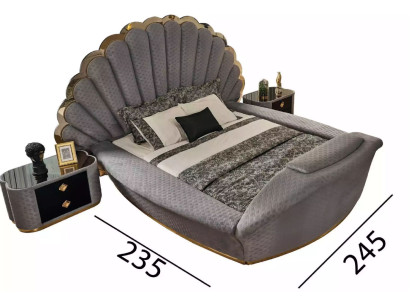 Luxe bed ontwerpbedden meubels tweepersoonsbed slaapkamer koninklijk 200x200 cm.