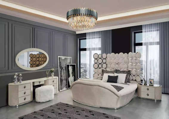 Designerbed Luxe Textielbedden Slaapkamer Tweepersoonsbed 200x200cm Bedframe
