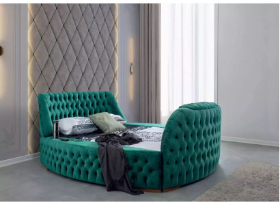 Chesterfield bed meubels tweepersoonsbedden Green Round Beds Luxury Hotel met lift