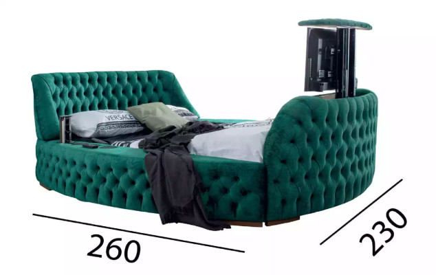 Chesterfield bed meubels tweepersoonsbedden Green Round Beds Luxury Hotel met lift