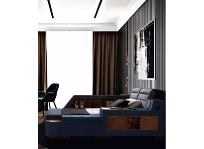 Multifunctioneel bed, tweepersoonsbedden, modern bedframe, bedden 200x200cm, nieuw hotel.