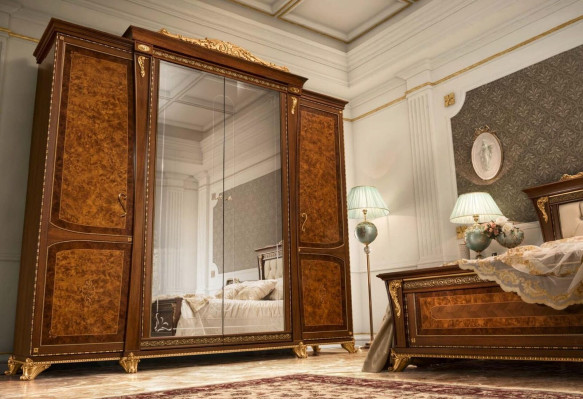 Kledingkast Houten kast Kast Massieve slaapkamer meubels Italië Echt hout