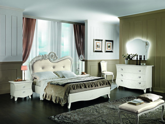 Compleet set bed nachtkastje commode nieuw design slaapkamer 5-dlg. Slaapkamer.