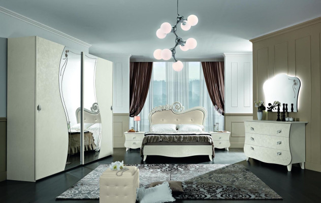 Compleet set bed nachtkastje commode nieuw design slaapkamer 5-dlg. Slaapkamer.