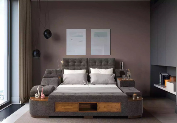 Multifunctioneel bed Tweepersoonsbed Moderne bedframe Bedden 200x200cm Hotel Nieuw