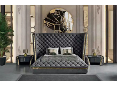 Luxe slaapkamer bed gestoffeerd ontwerp Luxe tweepersoons hotelbedden Chesterfield.