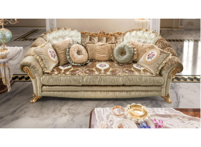 Barok Rococo 3-zits bank Stoffen bank Luxe design Italiaanse meubels