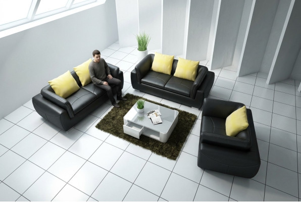 Leren bank bankstel woonlandschap 3+2+1 zits set ontwerp modern bankstel F_3014D