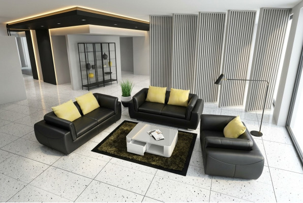 Leren bank bankstel woonlandschap 3+2+1 zits set ontwerp modern bankstel F_3014D