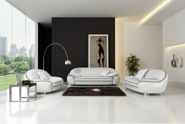 Leren bank bank woonlandschap 3+2+1 zits bankstel design modern sofa F3013