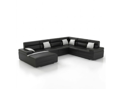 Leren bank Bank Woonlandschap Hoekbank Hoekbank Set Design Modern Bankstel F3016 nieuw