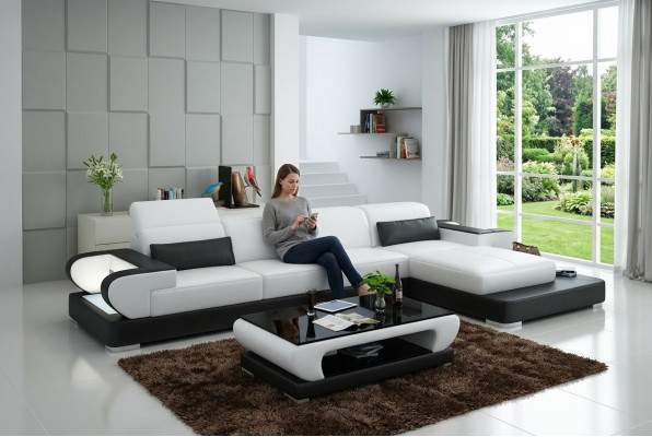 Leren bank Bank Woonlandschap Hoekbank Hoekbank Design Moderne Bank G8002C
