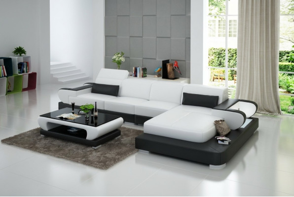 Leren bank Bank Woonlandschap Hoekbank Hoekbank Design Moderne Bank G8002C