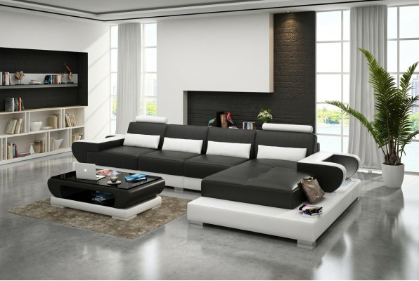 Leren bank Bank Woonlandschap Hoekbank Hoekbank Ontwerp Moderne Bank G8003C