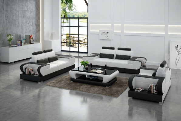 Leren bank bank woonlandschap 3+2+1 zitplaatsen set ontwerp modern bankstel G8003D