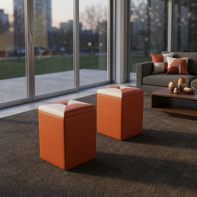 Ontwerp gestoffeerde voetbank poef Ottomaanse stoel Chaise bekleed FT006