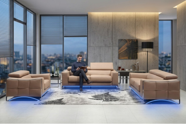 Sofa set van leer 3+2 (zonder fauteuil) bank zitkussen bekledingsset 1504