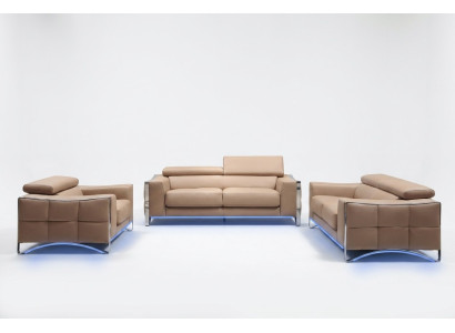 Sofa set van leer 3+2 (zonder fauteuil) bank zitkussen bekledingsset 1504