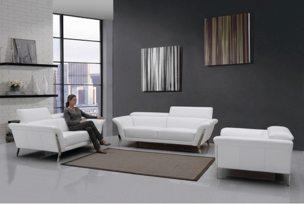 Sofa van leer Set 3+2 (zonder fauteuil) Bank Zitkussen Garnituur 1547