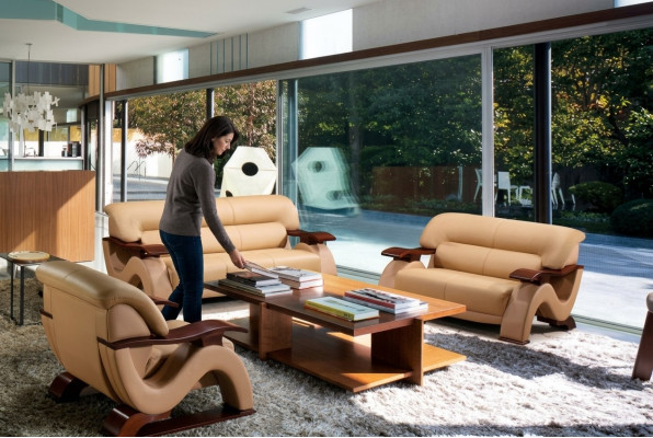 Sofa set van leer, bankstelset 3 + 2 (zonder fauteuil) bank zitkussens set 2033