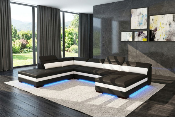 Leren bankstel Bankwoonlandschap Hoekbank Hoekstoffering Ontwerp Moderne Bankstel 5127