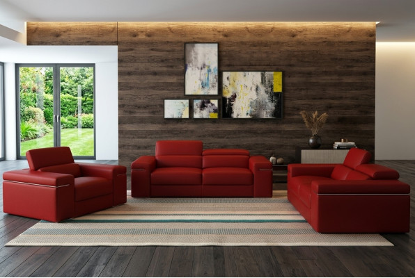 Bankstel Bank Bekleding Lederen Bank Woonkamer Zitplaatsen 3+2+1 Set Sets