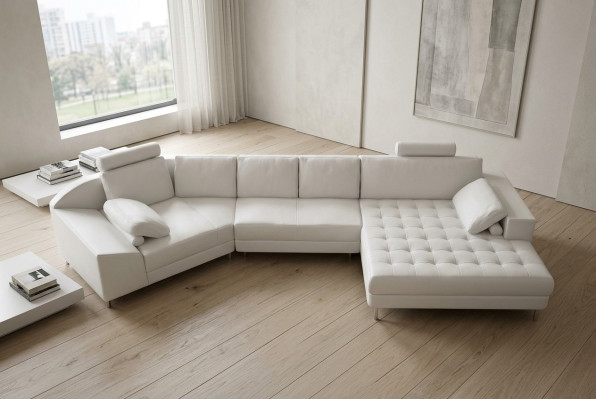 Ledersofa Bank Woonlandschap Hoekbank Hoek Bankstel Ontwerp Modern Sofa A1116