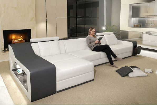 Lederen bank bank woonlandschap hoekbank hoekzitgroep design modern bankstel B2017B