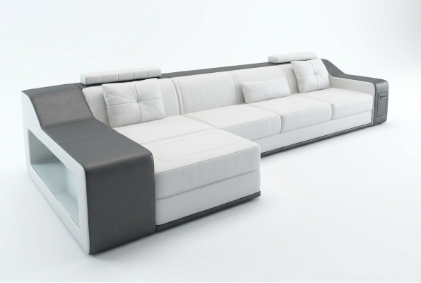 Lederen bank bank woonlandschap hoekbank hoekzitgroep design modern bankstel B2017B