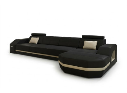 Elegante zwarte hoekbank in L-vorm Stijlvol meubilair voor uw huis.