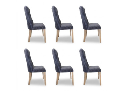 6x Stoelen Stoel Bekleding Design Chesterfield Suite Fauteuil Compleet Set