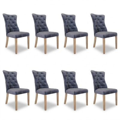 8x Stoelen Stoel Bekleding Design Chesterfield Set Fauteuil Compleet Set