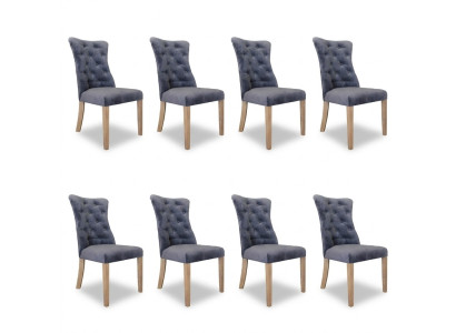 8x Stoelen Stoel Bekleding Design Chesterfield Set Fauteuil Compleet Set