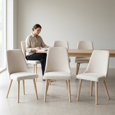 6x Ontwerp Beklede Zitstoelen Stoel Zien Garnituur Fauteuil Lounge Club Set