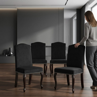 4x Design Beklede Stoel Set Stoelen Textiel Zitting Complete Set