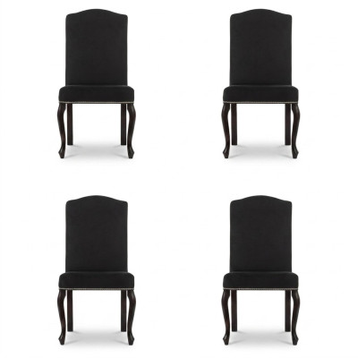 4x Design Beklede Stoel Set Stoelen Textiel Zitting Complete Set