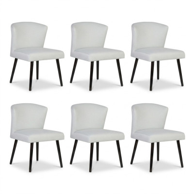 6x Lederen bekleding zitstoel leuning stoel ontwerp lounge club fauteuil set nieuw