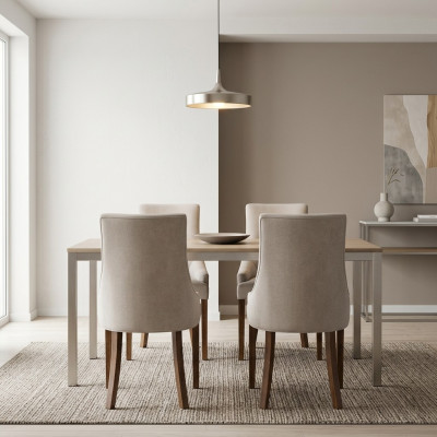 4x Ontwerper Gestoffeerde Stoel Set Bank Stoelen Compleet Rugleuning Zit Lounge