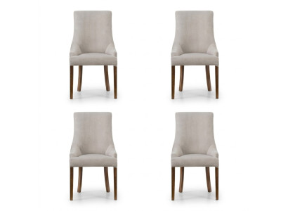 4x Ontwerper Gestoffeerde Stoel Set Bank Stoelen Compleet Rugleuning Zit Lounge
